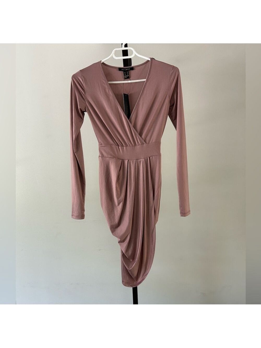Revamped Elegant Mauve Long Sleeve Dress, Size XSmall.